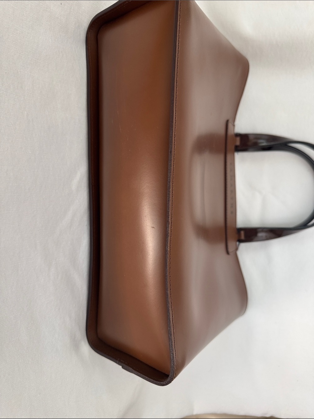 LAMARTHE Brown Leather Tote with Dual Top Handles - Picture 5 of 5